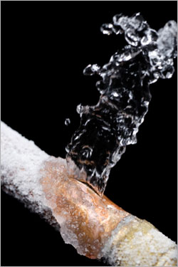 Frozen Pipe leaking water